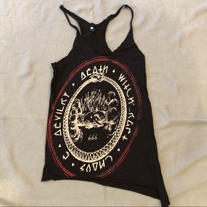 Blackheart - Asymmetric witchy tank top.
